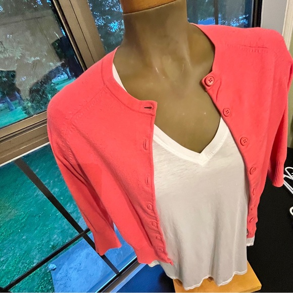 Gap Pink Cardigan with 3/4 Sleeves, Adult Size M - Picture 2 of 15